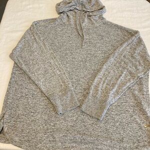 HYBA WOMENS ACTIVEWEAR KNIT HOODIE SWEATER GRAY SPEC XXL
